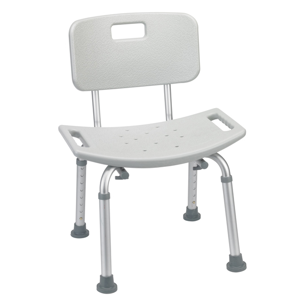 Bathroom Safety Shower Tub Bench Chair - With Back Gray - Click Image to Close